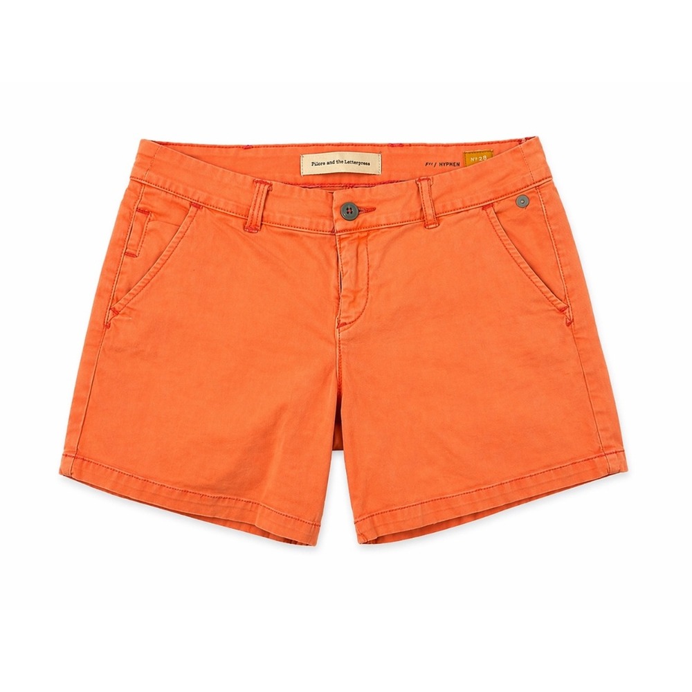 Pilcro Anthropologie Orange Chino Shorts Womens Size 28 Hyphen Fit Summer Casual
